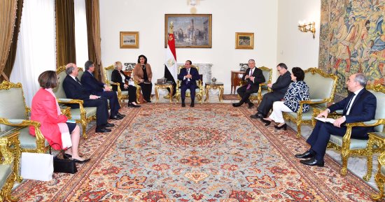 السيسي لوفد فرنسى: الشعب المصرى أثبت صلابة معدنه وحضارته برفضه للإرهاب