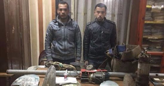 ضبط عاطلين أثناء تنقيبهما عن الآثار في المنوفية 