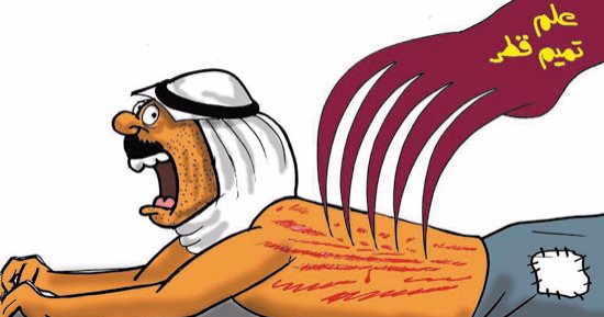 قطر تنهش جسد العروبة.. فى كاريكاتير "اليوم السابع"