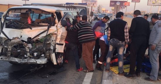 مصرع طالب وإصابة والديه فى انقلاب سيارة بطريق الكافورى غربى الإسكندرية