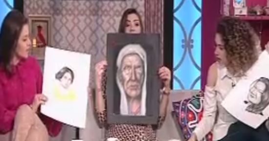 بالفيديو.."ست الحسن" يعرض رسومات خارج الصندوق بـ"المكياج والقماش" لمواهب شابة