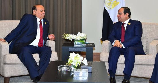 عبدربه منصور هادى يهنئ السيسى ويشيد بمواقف مصر الداعمة لليمن