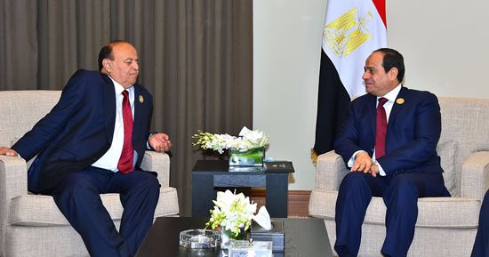 السيسي يلتقى عبد ربه منصور لبحث تطورات الأوضاع فى اليمن