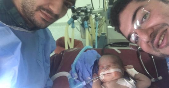 بالصور .. نجاح جراحة فى أنف طفل عمره 6 أيام بدمياط