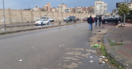 بالصور.. أمطار غزيرة تسقط على جميع أنحاء بورسعيد