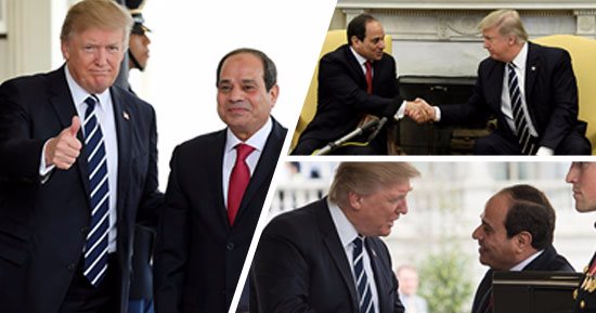 رئيس مصر فى ضيافة "ترامب".. الرئيس الأمريكى يستبق اللقاء بـ"تويتة ترحيب".. ويؤكد للصحفيين: نقف بقوة وراء السيسي.. والتعاون العسكرى سيكون أكبر من أى وقت.. والرئيس يرد: ندعم واشنطن فى استراتيجية مكافحة الإرهاب