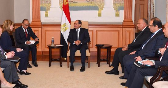 بالصور.. السيسى يلتقى رئيسة شركة "بوينج" للدفاع والفضاء 