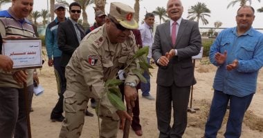 سكرتير عام محافظة جنوب سيناء  يزرع أشجار مانجو بحديقة الشهداء 