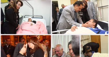  وزيرا الصحة والتضامن الاجتماعى فى زيارة لمصابى تفجير الإسكندرية