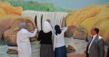 بالصور.. تعليم الفيوم تجمل ميدان نادى الشرطة