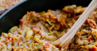 طريقة عمل الباذنجان بالخضروات