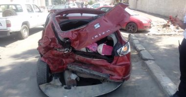 إصابة شخص بعدما اصطدمت سيارته الملاكى بسور الطريق الدائرى 