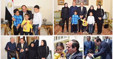 السيسي يستقبل أسرة الشهيد المقدم أحمد صلاح الدين مالك 