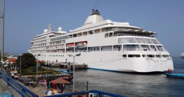 بالصور.. ميناء بورسعيد يستقبل السفينة "silver whisper وعلى متنها 740 سائحا