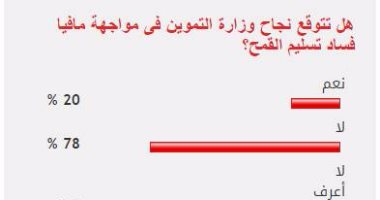 78% من القراء يستبعدون نجاح وزارة التموين فى مواجهة مافيا فساد تسليم القمح