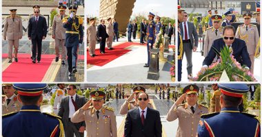 الرئيس السيسى يزور النصب التذكارى لشهداء القوات المسلحة قبل المغادرة للرياض