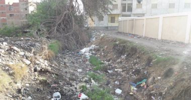 بالصور.. ترعة العجيزى فى طنطا تتحول إلى مقلب قمامة 