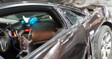 إصابة 4 أشخاص فى حادث تصادم 3 سيارات أعلى كوبرى الطيران