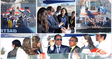مظاهرة فى حب مصر على "شط القناة".. الرئيس يطلق إشارة بدء مؤتمر الشباب بالإسماعيلية.. احتفال ضخم فى المجرى الملاحى بوصول السيسى.. 1200 مشارك وجلسات حوار ومحاكاة لعمل الحكومة.. ومهاب مميش: المؤتمر ده بتاع مصر