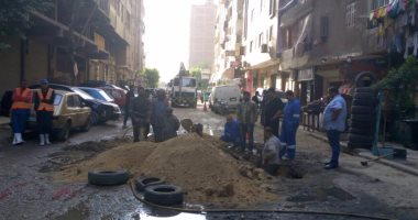 بالصور.. الصرف الصحى: تم إصلاح عطل شارع كمال حجاب بالسلام