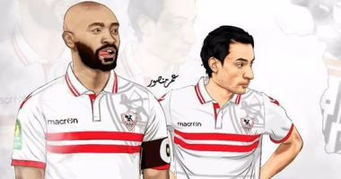 بالصور.. عمر منصور يبدع فى رسم لاعبى الزمالك بأسلوب "فيكتور آرت"