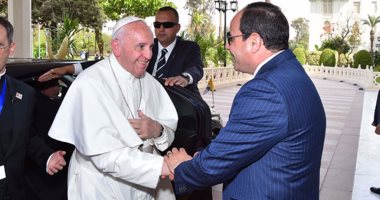 بالصور.. بابا الفاتيكان لـ"السيسى": صدقت عندما قلت "الرب هو رب الحرية"