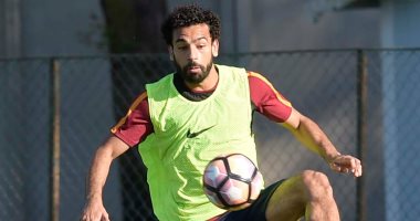 بالصور.. محمد صلاح يشارك فى مران روما الأخير قبل ديربى العاصمة