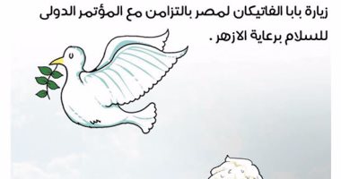 الأزهر والفاتيكان "إيد واحدة ضد الإرهاب".. فى كاريكاتير "اليوم السابع"