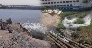 بالصور.. أزمة تلوث النيل فى أسوان تشتعل بين القضاء والحكومة.. مصرف السيل صداع فى رأس المحافظين.. مياه الصرف تصب فى النهر رغم تشغيل محطتى كيما.. والقضاء الإدارى يؤجل القضية لمايو المقبل 