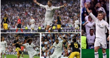 ريال مدريد يضع قدما فى نهائى دورى الأبطال.. رونالدو يقود الملكى للفوز بثلاثية بذهاب نصف النهائى على أتلتيكو.. الدون يسجل "الهاتريك" الـ42 فى مسيرته ويصل للهدف 400 بالقميص الأبيض.. وسيميونى يتمسك بالأمل الأخير
