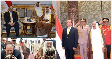 السيسي يبحث مع أمير الكويت دعم وحدة الصف العربى فى لقاء الأشقاء