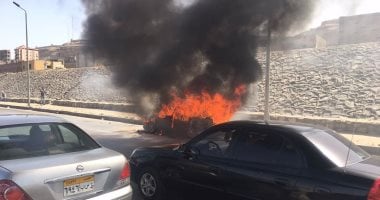 مصرع سيدتين وإصابة 5 آخرين بحريق سيارة سوزوكى لنقل الركاب فى بنها