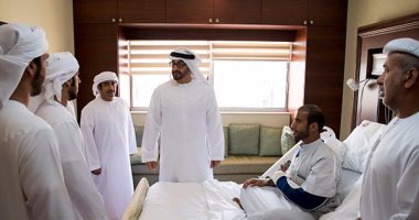 بالصور.. الشيخ محمد بن زايد يزور جرحى التحالف العربى باليمن بمستشفى زايد