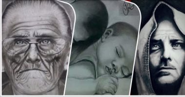 بالصور.. سارة سمير تبدع فى رسم بورتريهات باستخدام القهوة والشاى الناشف