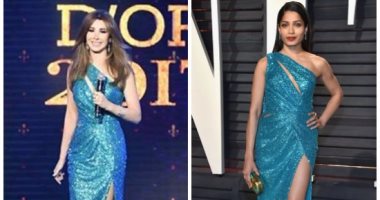 نانسى عجرم وفريدة بينتو بنفس التصميم.. من الأجمل بفستان إيلى صعب؟