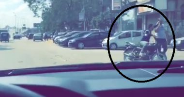 لص يسرق محمول من مواطن أثناء قيادته موتوسيكل فى المهندسين 