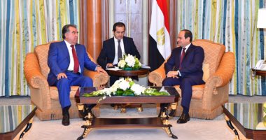 السيسي ورئيس طاجيكستان يؤكدان أهمية دور الأزهر فى نشر التعاليم الصحيحة للإسلام