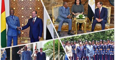 السيسى يستقبل رئيس غينيا بقصر الاتحادية 