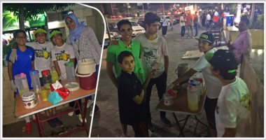 بالصور..أطفال ولا بيزنس.. 3 طلاب فى 6 ابتدائي يطلقون مشروع للعصائر والمكسب "400 جنيه يوميا"..عبد الرحمن: ماما علمتنى أعتمد على نفسى.. وإبراهيم: ندرس فى مدارس دولية ولكن نحب العمل..وعلى: نتبرع بنصف المكسب للمسجد