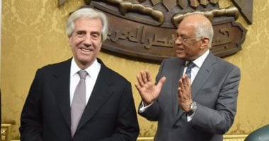 بالصور.. على عبد العال يستقبل رئيس أوروجواى فى مقر مجلس النواب