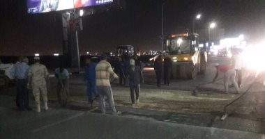 زحام مرورى بسبب هبوط أرضى بمحور "na " فى التجمع الخامس 