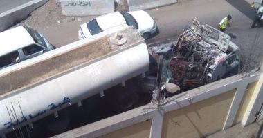 انفجار فنطاس نقل مواد مشتعلة فارغ بالغربية يتسبب فى إصابة شخصين.. لايف