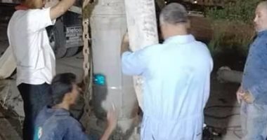 شركة مياه القناة تتابع إصلاح تسرب مياه الشرب بالقنطرة غرب