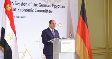 الجالية المصرية بألمانيا تحتشد للترحيب بالرئيس السيسي