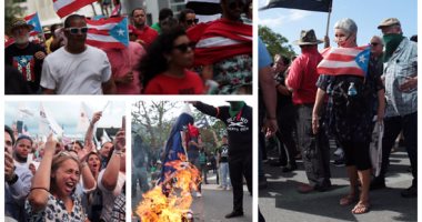 بالصور.. مظاهرات فى"بويرتوريكو" لرفض انضمام الجزيرة للولايات المتحدة
