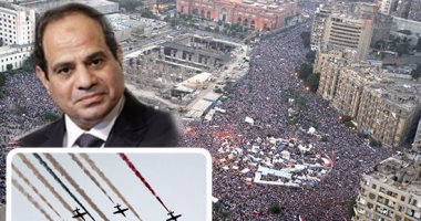 سماء مصر تفرح بعروض جوية فى ذكرى ثورة 30 يونيو.. فتح المتاحف العسكرية والثقافية مجانا.. واحتفالات حزبية أمام قصر عابدين.. والسيسى يلقى كلمة للشعب.. والمفتى: أنقذتنا من التطرف.. وأنور قرقاش: فرحة لكل عربى مخلص
