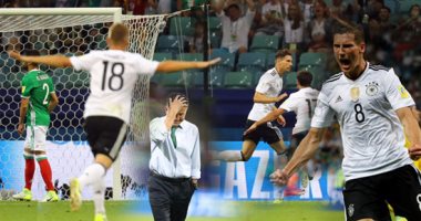 شاهد.. ألمانيا تتأهل لنهائى كأس القارات للمرة الأولى فى التاريخ برباعية المكسيك وتضرب موعدا ناريا مع تشيلى.. جوريتزكا يحرز أسرع ثنائية فى تاريخ البطولة.. وصراع ثنائى الماكينات يشتعل على لقب الهداف