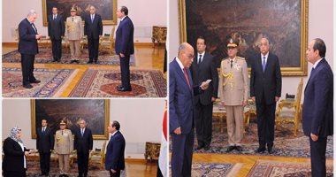 بالصور.. رؤساء الهيئات القضائية الجدد يؤدون اليمين الدستورية أمام الرئيس.. والسيسي يشدد: نحترم مؤسسة القضاء وحريصون على ترسيخ دولة القانون.. ورؤساء الهيئات:استقلالية القضاة تأتى من قوة أحكامهم فى إنصاف الأبرياء