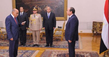 رؤساء الهيئات القضائية الجدد يؤدون اليمين القانونية أمام الرئيس السيسى