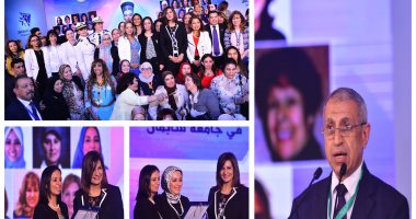 نبيلة مكرم تكرم المشاركات فى مؤتمر "مصر تستطيع بالتاء المربوطة"